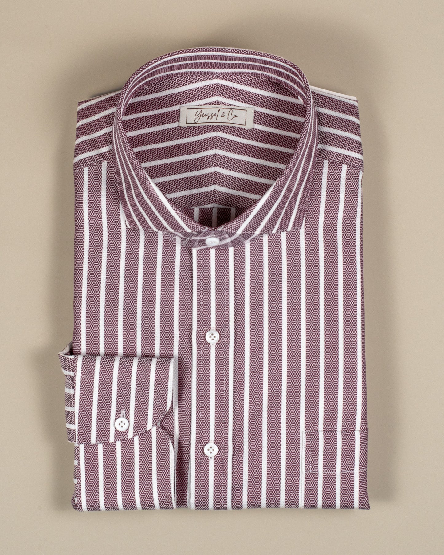 Jacquard Red Stripe MGC1485 Cotton Shirt