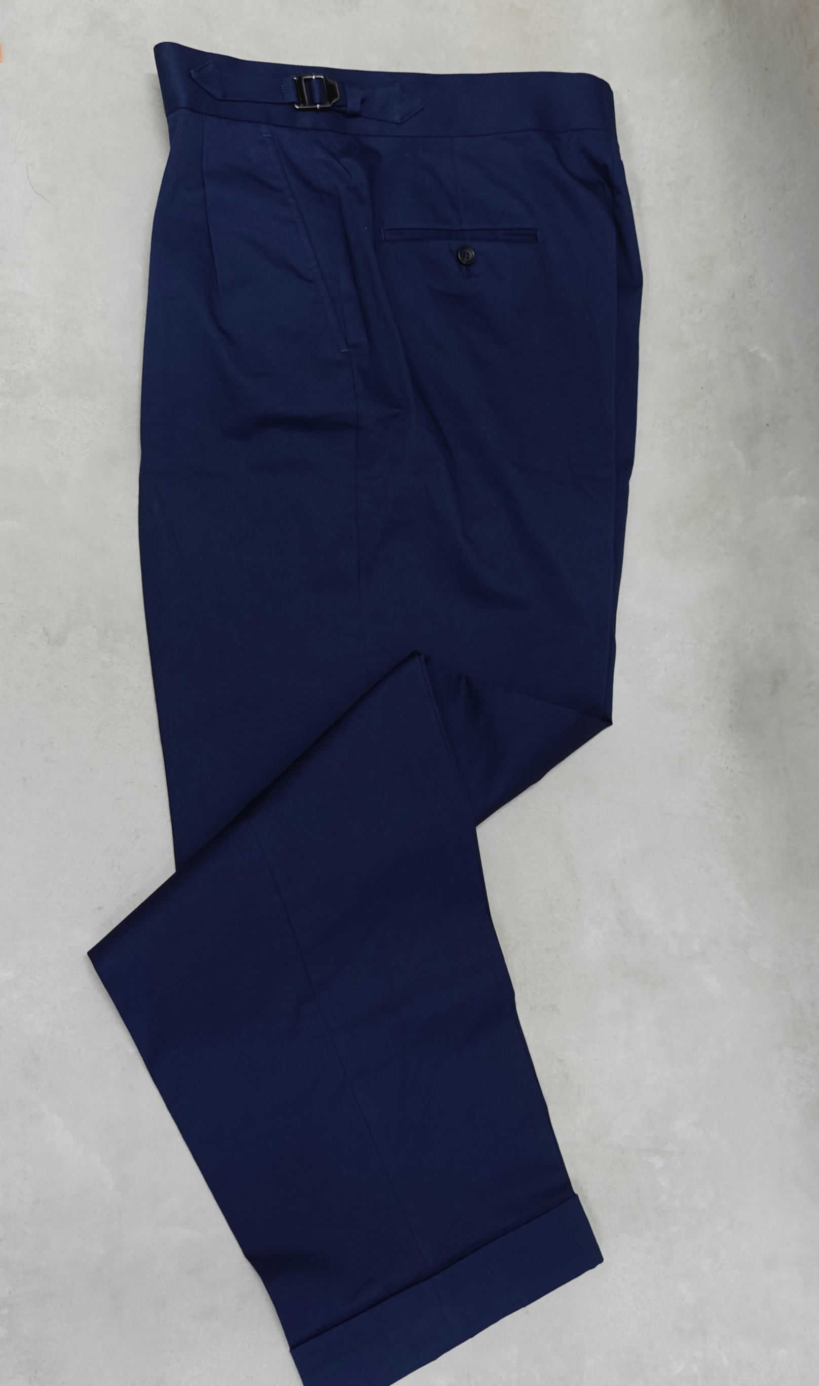 Brezza Navy Twill Stretch-Cotton Trousers - ST141