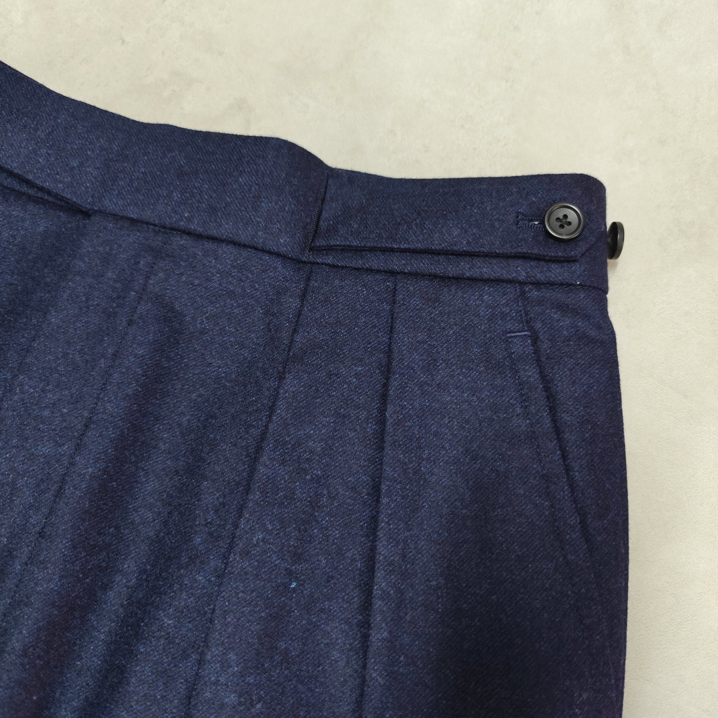 VBC Navy Melange Flannel Trousers - ST145