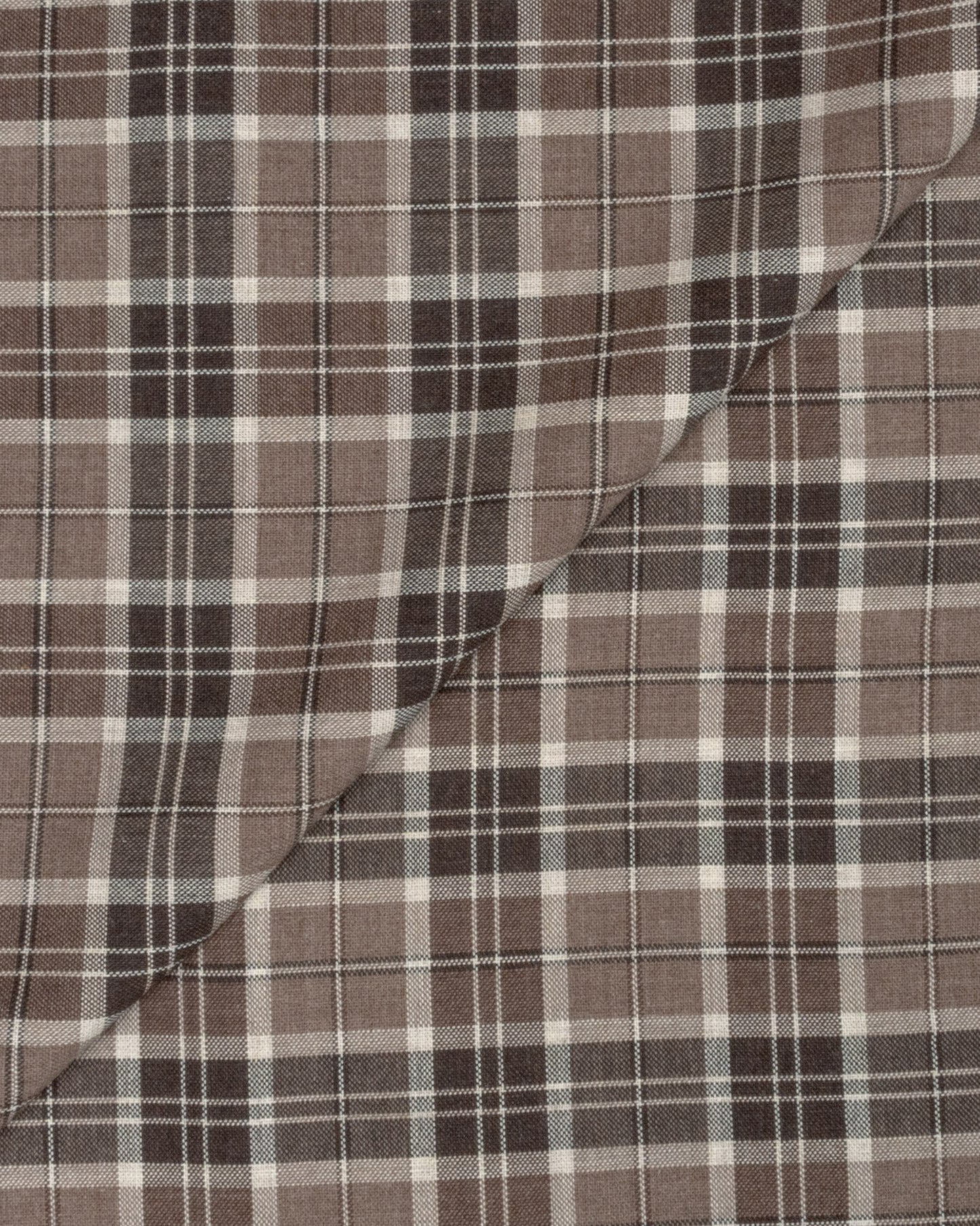 Exeter Panama Melange Stone/Brown Cotton Shirt MSC3289