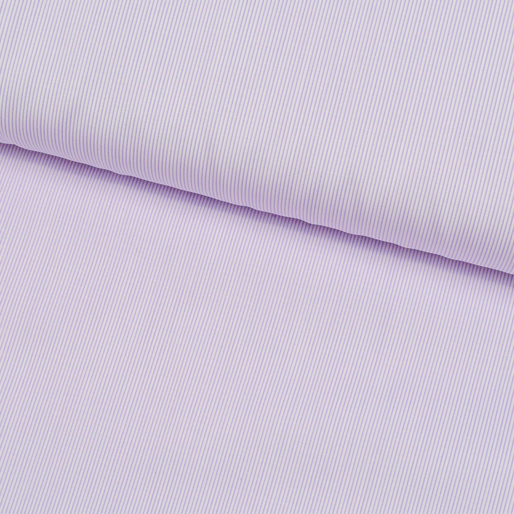Boeing Fine Stripe Pale Violet Poplin Custom Cotton Shirt MFC0390