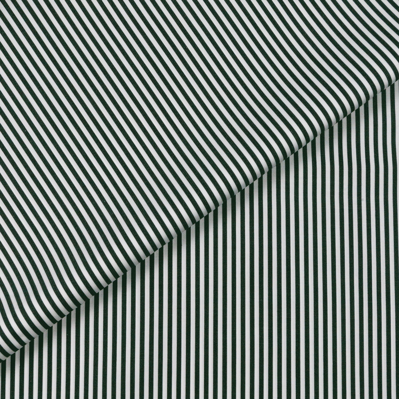San Francisco Dark Green Stripe Poplin Cotton Shirt MSC0761