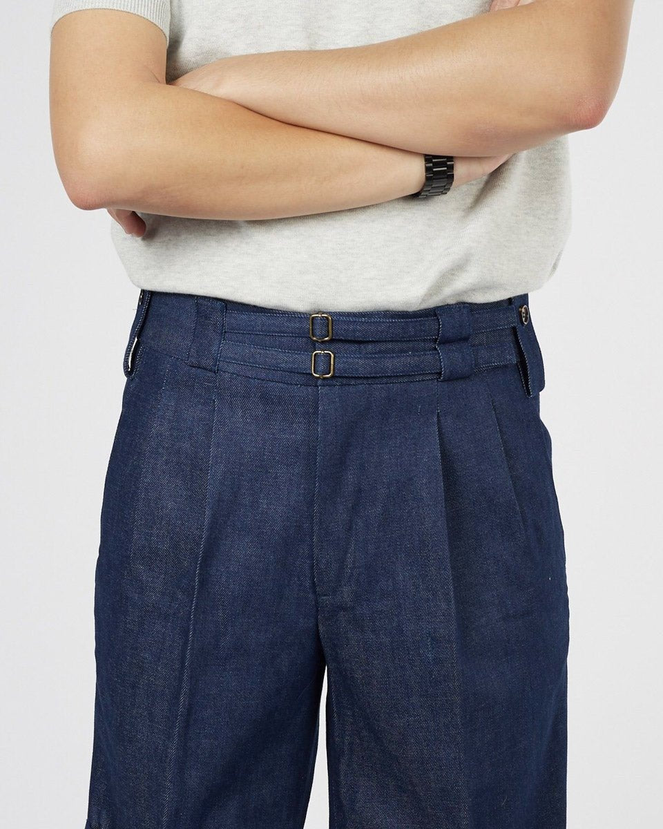 Indigo Denim Custom Trousers MTC3075 - Yeossal & Co