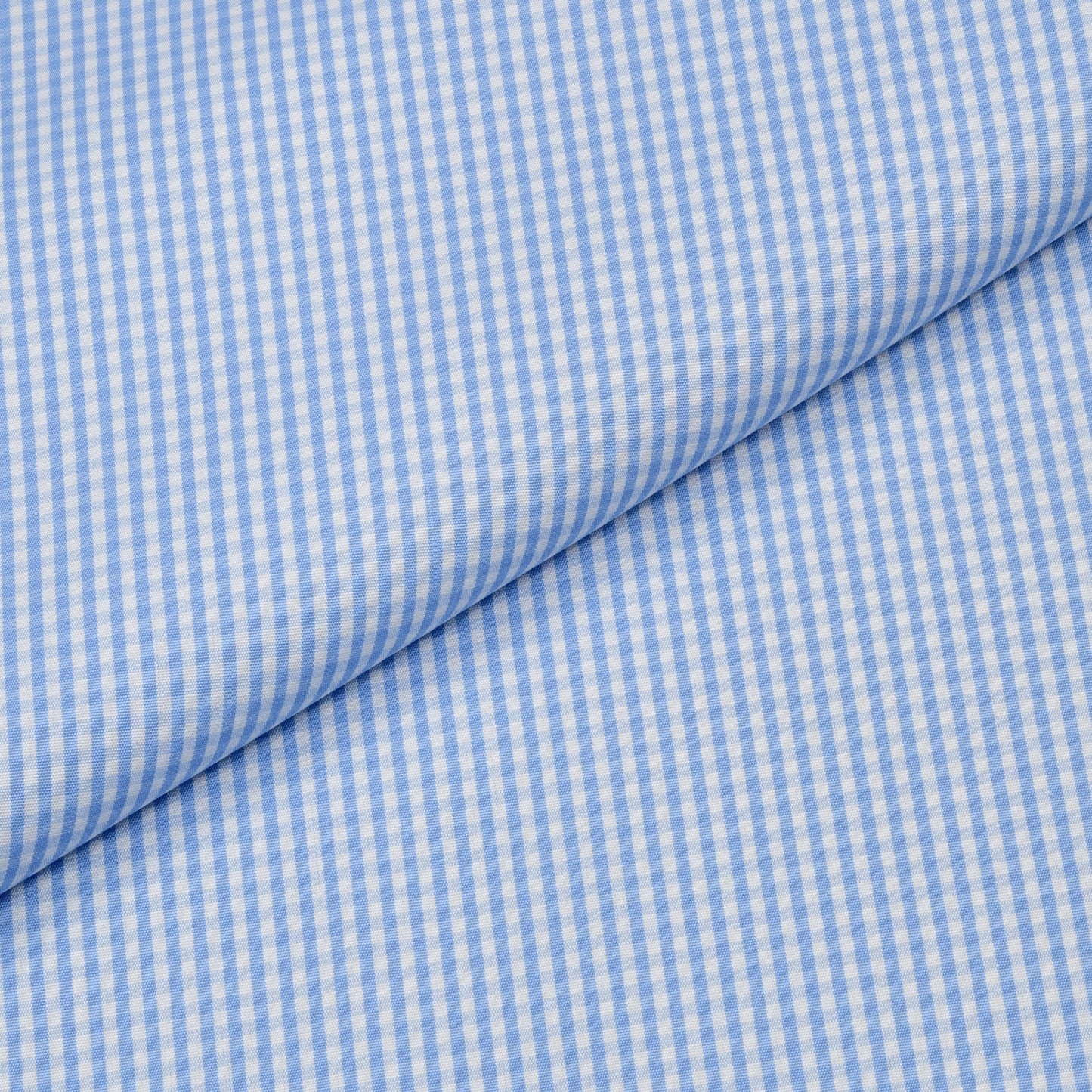 Boeing Popeline Blue Gingham Custom Cotton Shirt MSC2696
