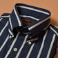 Thomas Mason Wide Navy/White Stripes Shirt