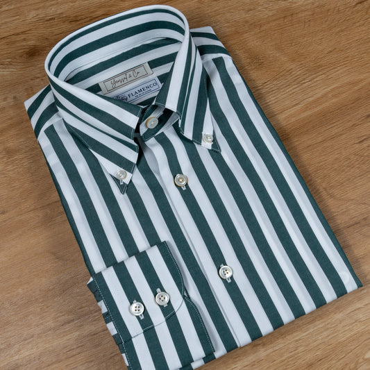 Green Stripe Cotton Shirt MGC1448