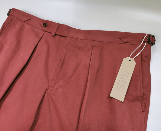 Dugdale Cotton/ Imperial Red Trousers  - ST138