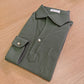 Military Green Stretch-Cotton Long Sleeves Shirt - SS112