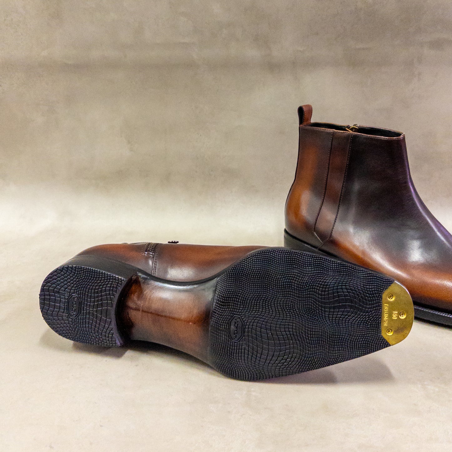Brown Patina Chelsea Boots (Display Pair SY060)