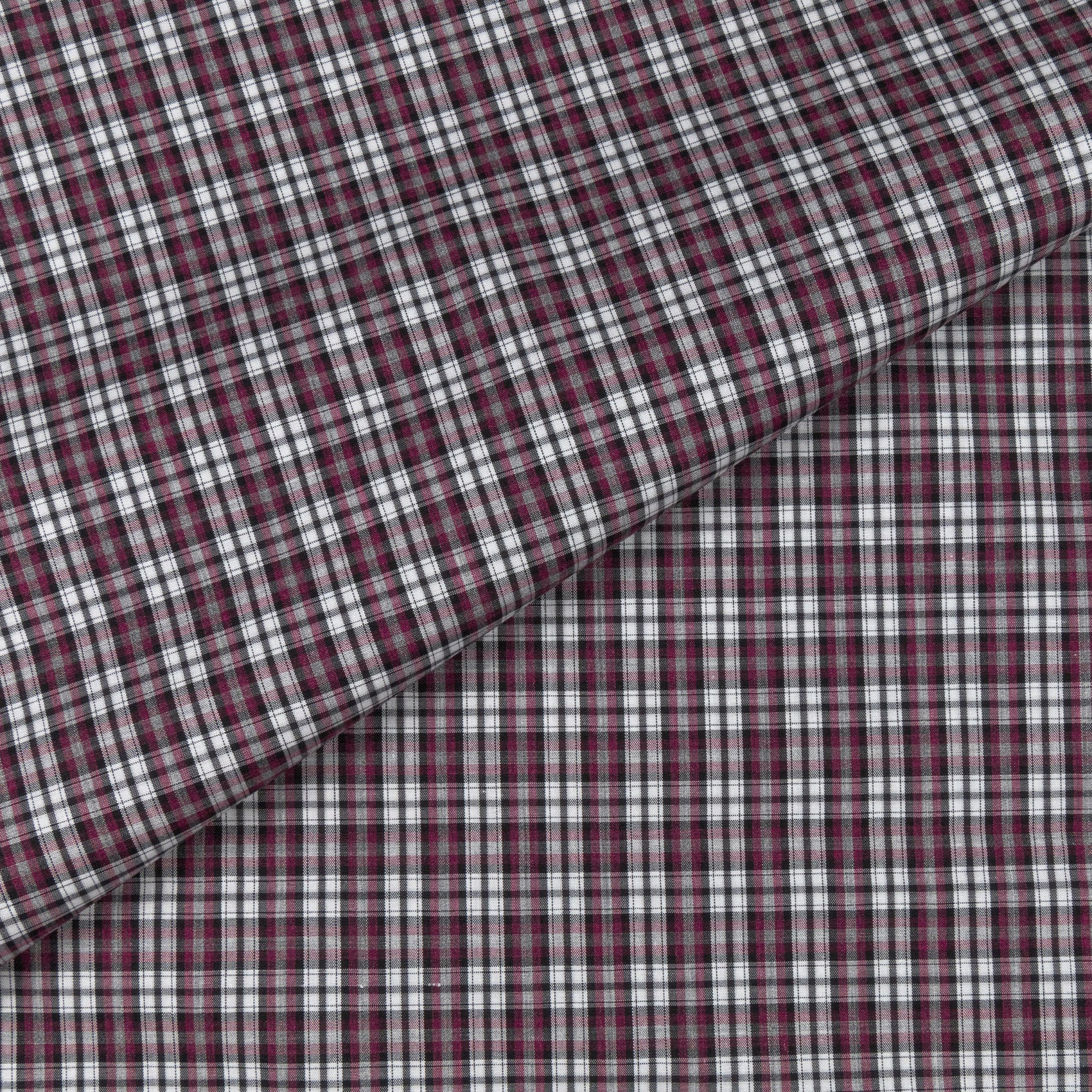 Hunt Melange Greyish Red Plaid Poplin Shirt