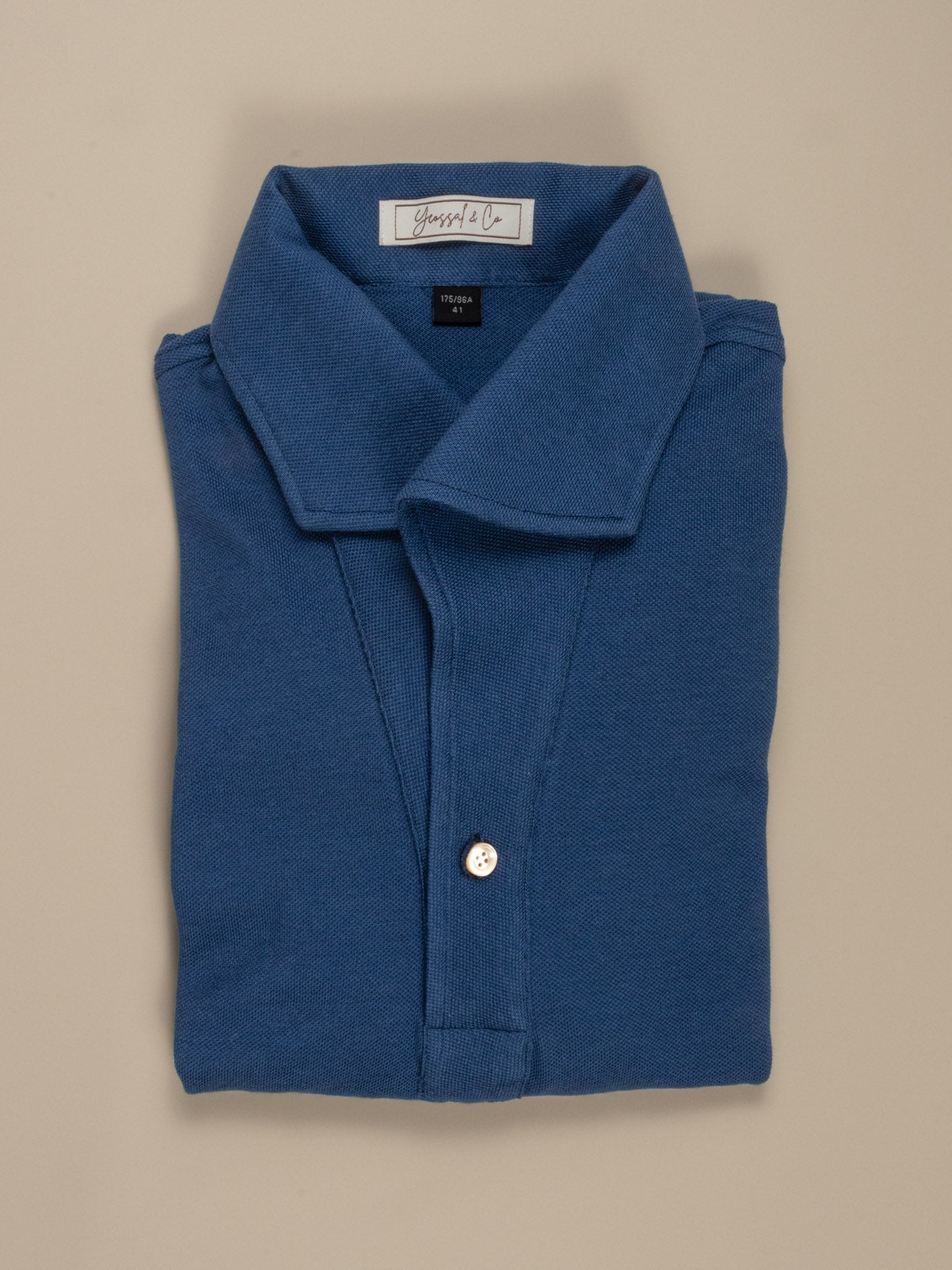 French Blue Stretch-Cotton Pique Polo Shirt MPC3038