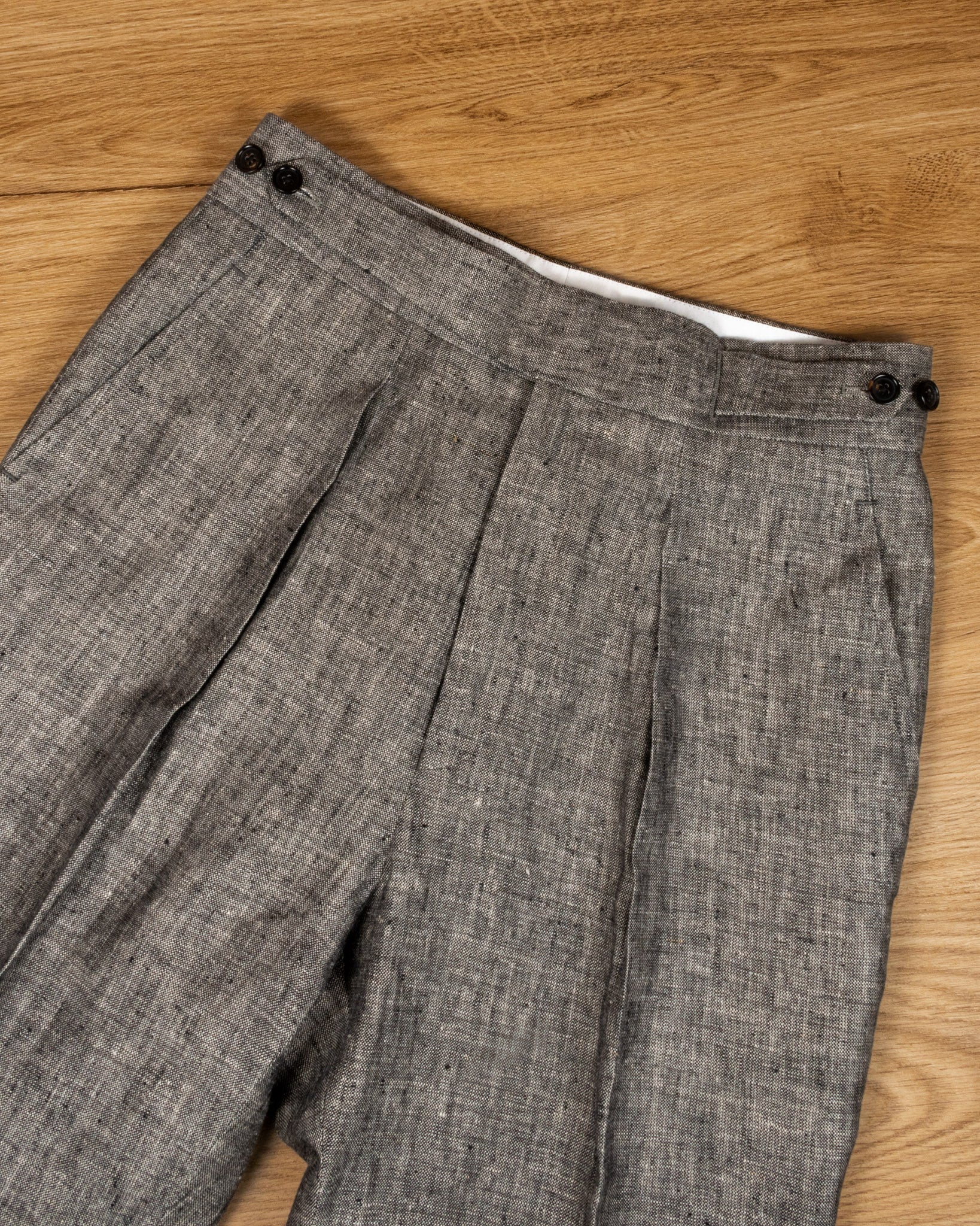 Plain Charcoal Linen Trousers MUL3100