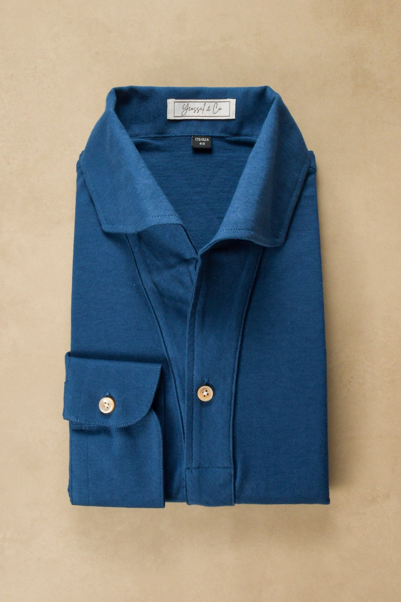Airforce Blue Jersey Cotton Polo Shirt MFC0581 - Yeossal & Co