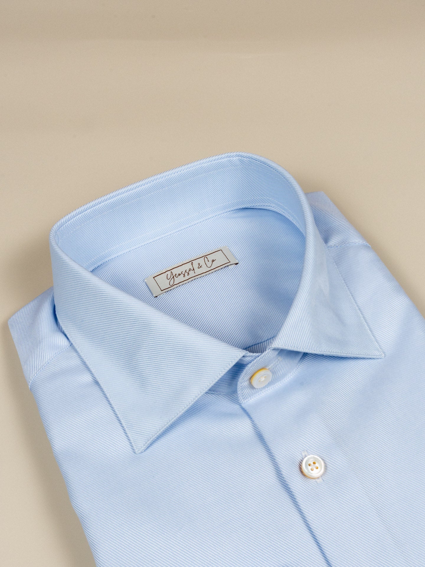 Albini Light Blue Twill Cotton Shirt MFC0469 - Yeossal & Co