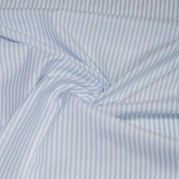 Avellino Light Blue Poplin Stripes Custom Shirt 8660.8306.401 - Yeossal