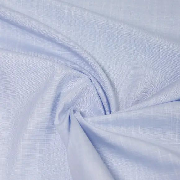 Avellino Medium Blue Poplin Solid Plain Custom Shirt 8660.8957.440 - Yeossal