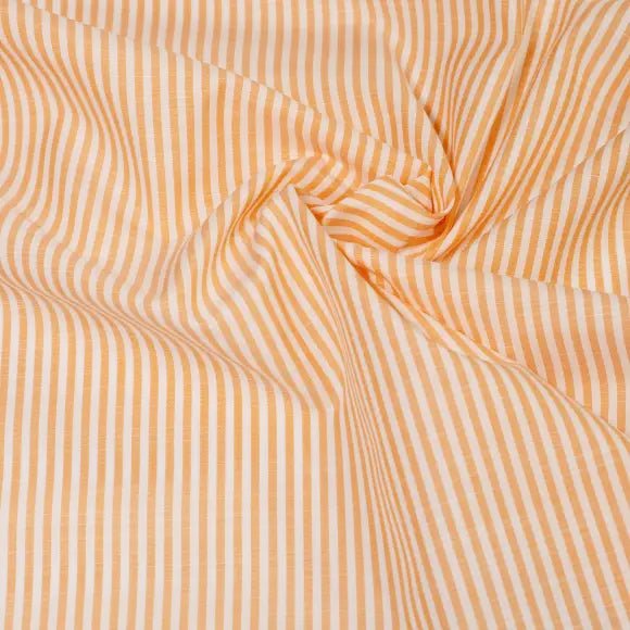 Avellino Orange Poplin Stripes Custom Shirt 8660.8306.200 - Yeossal