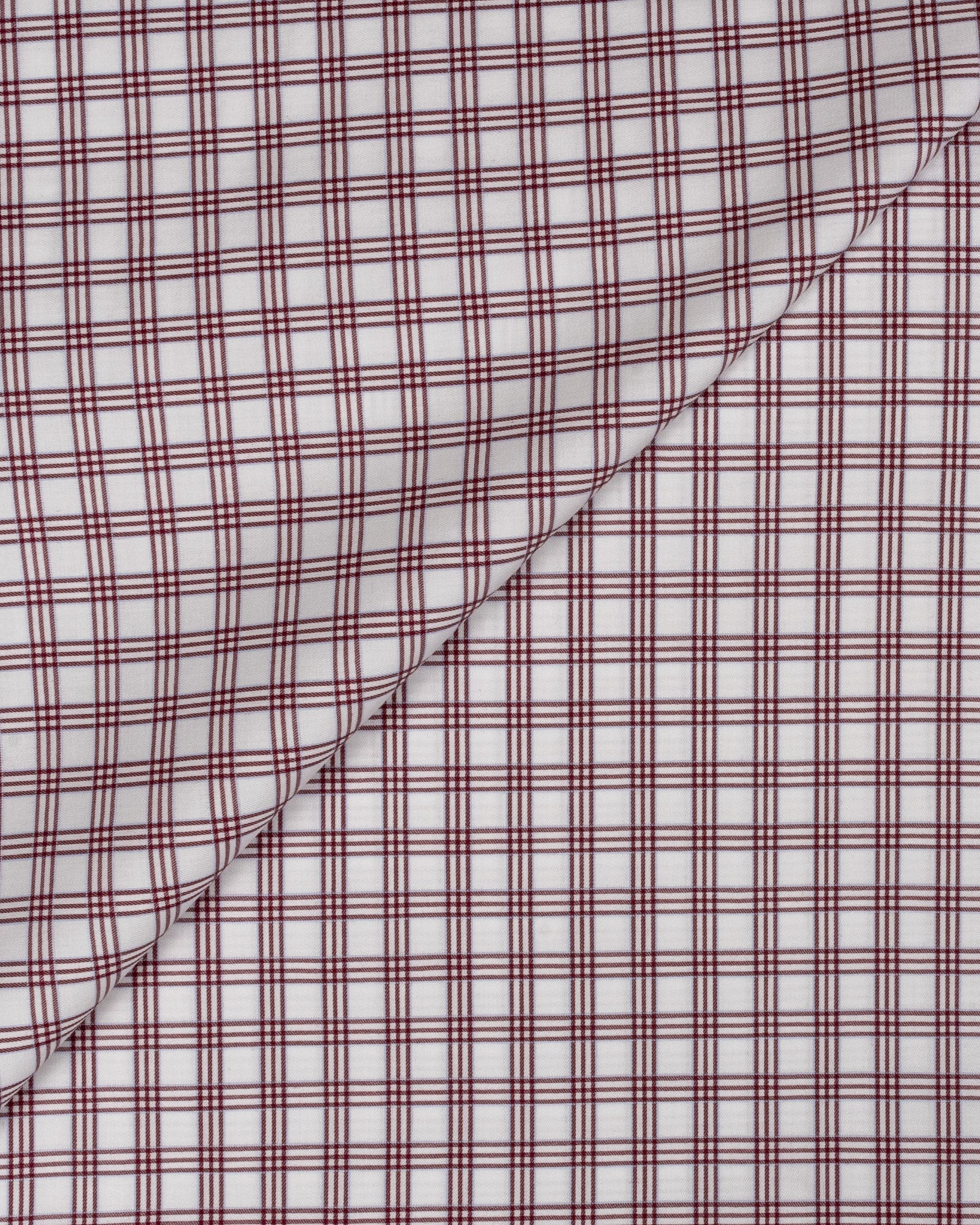 Bishop Maroon/White Checks Cotton Shirt MSC3299 - Yeossal & Co