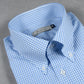 Blue Checks Buttoned Down Collar Cotton Shirt - Yeossal & Co