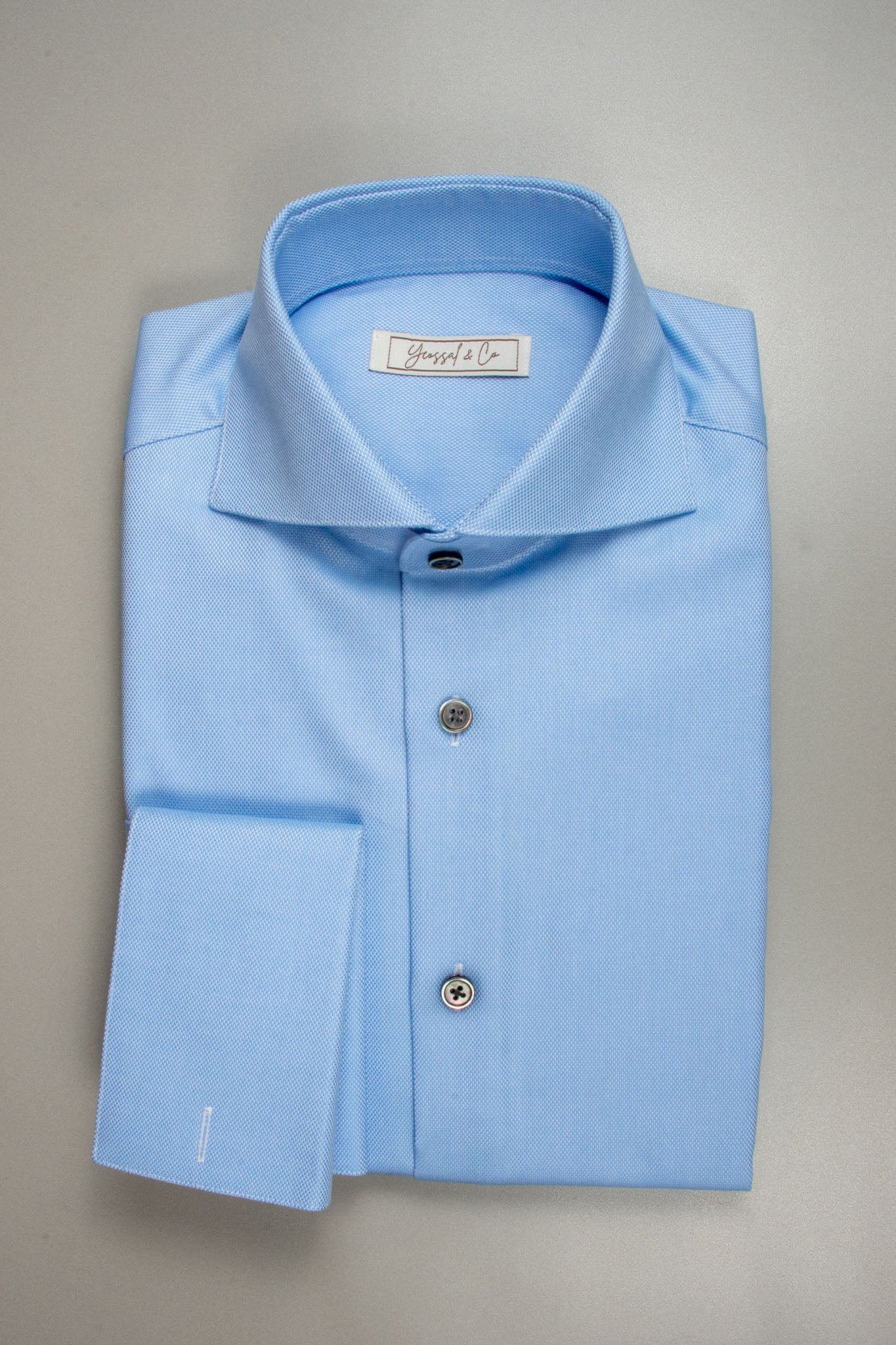 Blue Cotton Twill Shirt MGC0972 - Yeossal & Co