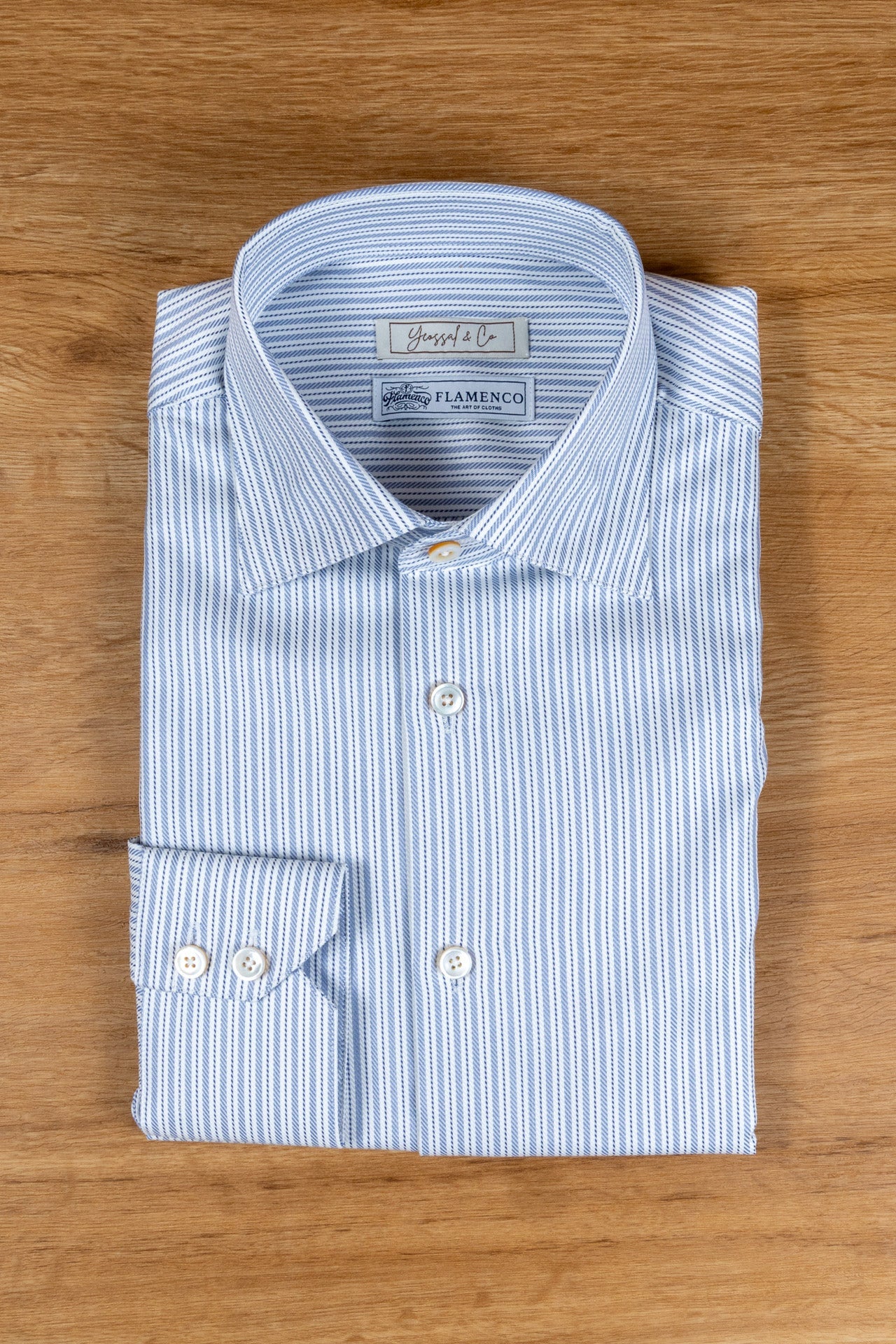 Blue Multi - Stripe MGC1459 Custom Cotton Shirt - Yeossal & Co