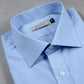 Blue Nailshead Spread Collar Cotton Shirt - Yeossal & Co