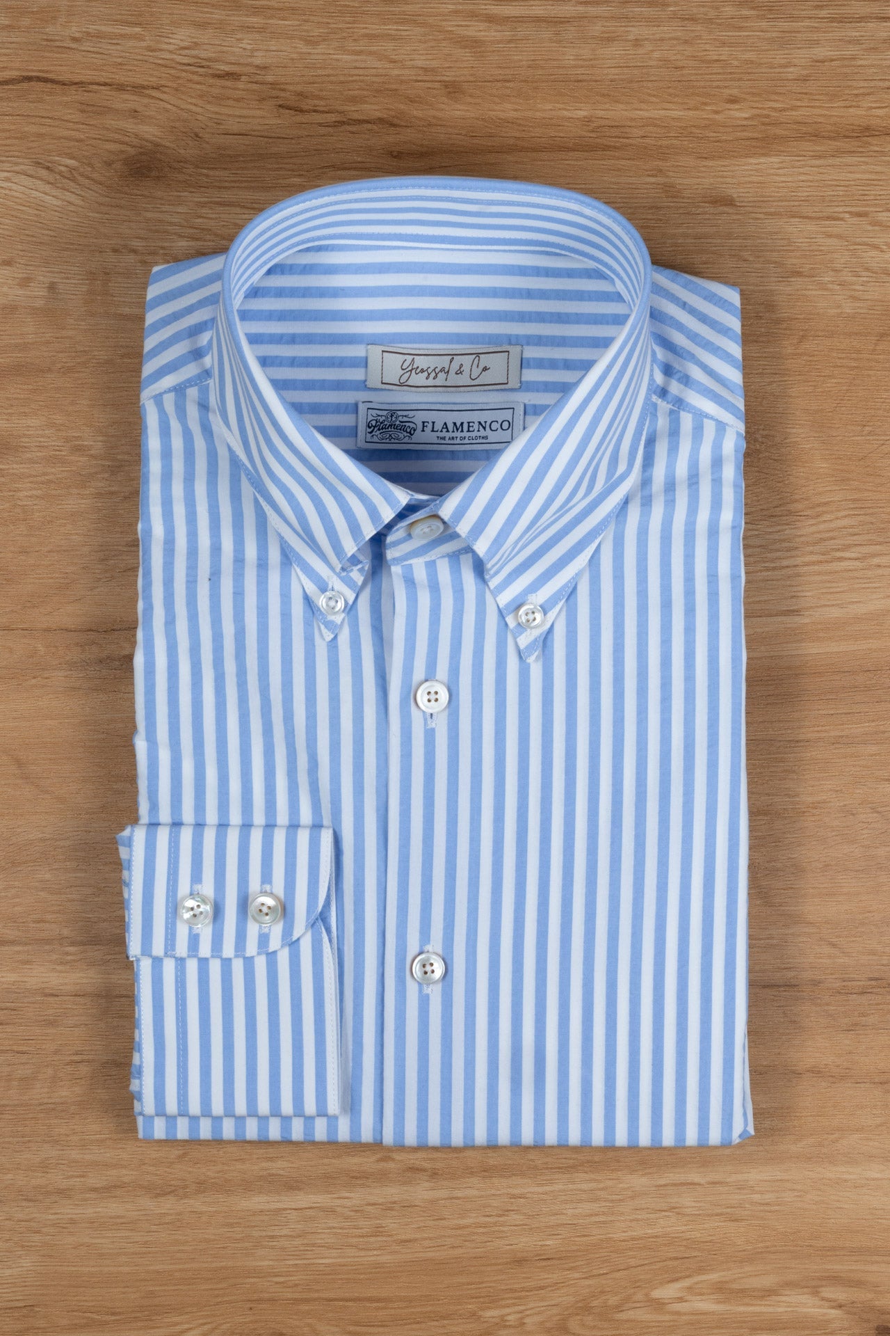 Blue Stripe MGC1437 Custom Cotton Shirt - Yeossal & Co