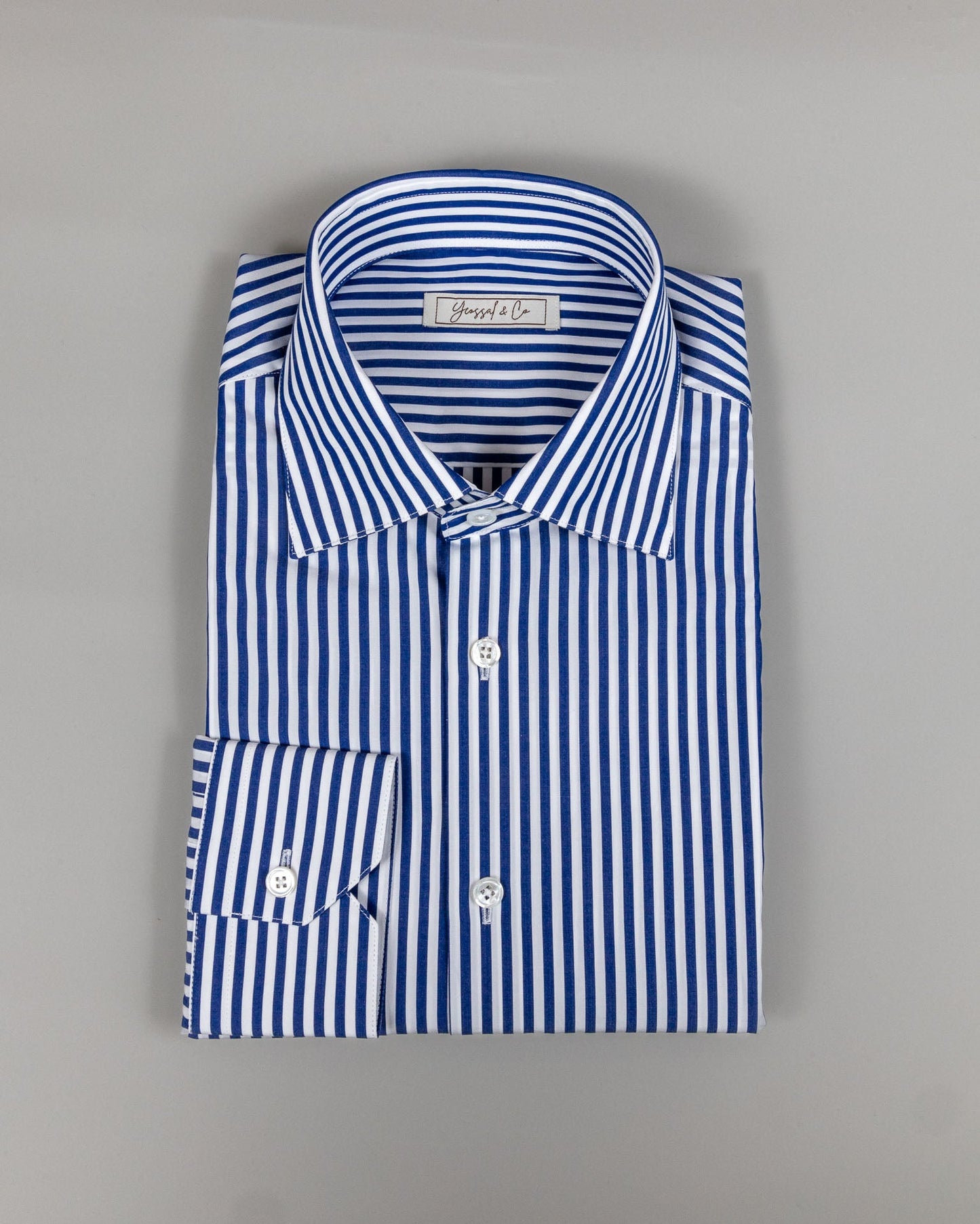 Blue Stripes Cotton Shirt MGC0969 - Yeossal & Co