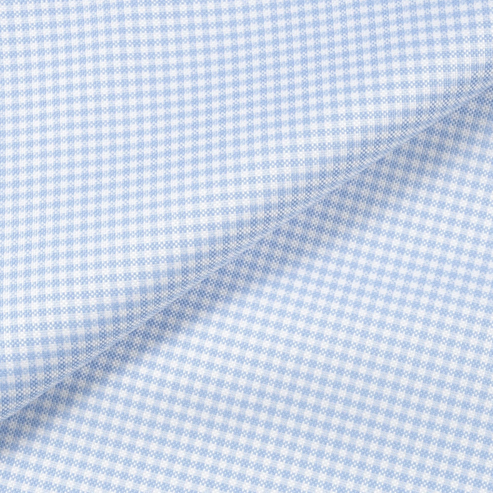 Blue/White Gingham Cotton Shirt - Yeossal & Co