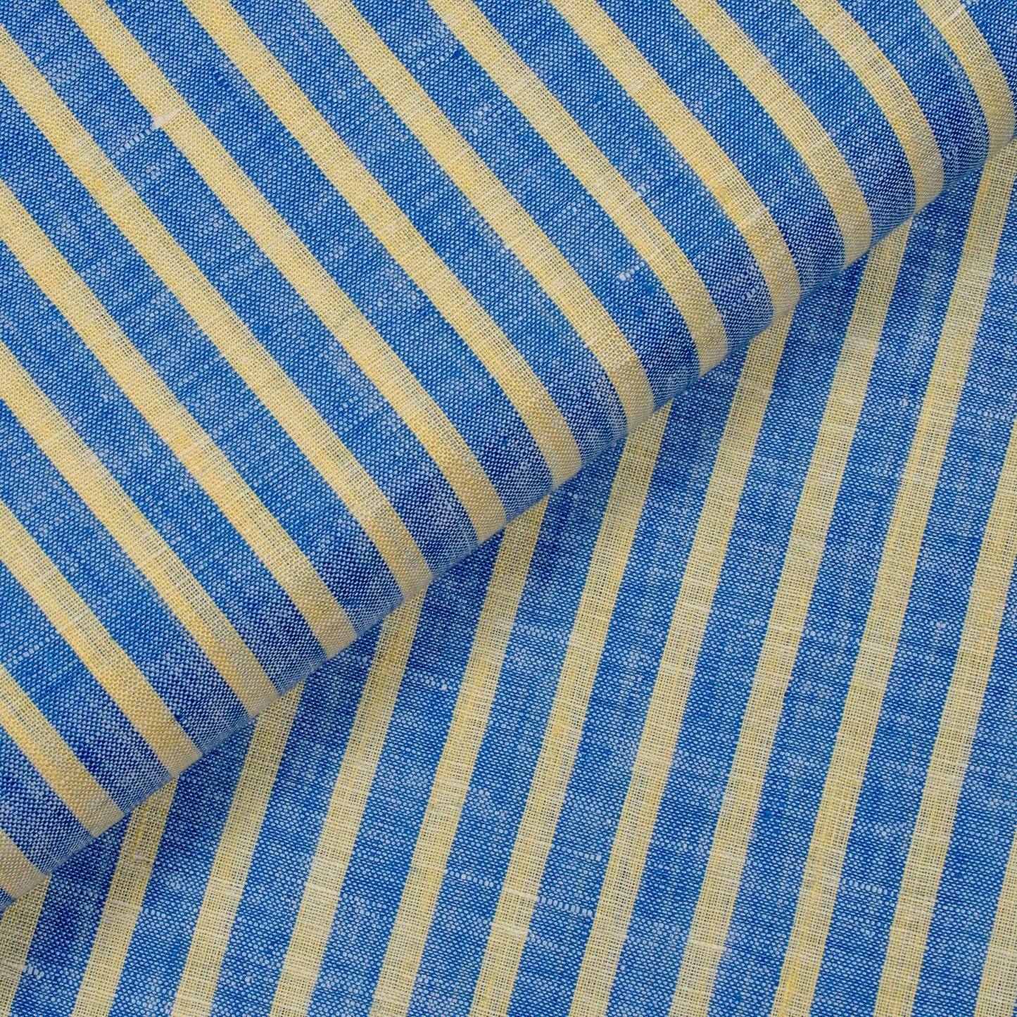 Blue/Yellow Stripes Custom Linen Shirt MSL1741 - Yeossal & Co