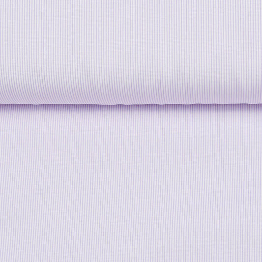Boeing Fine Stripe Pale Violet Poplin Custom Cotton Shirt MFC0390 - Yeossal & Co