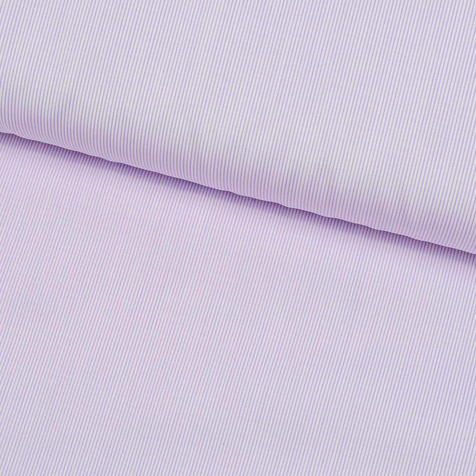 Boeing Fine Stripe Pale Violet Poplin Custom Cotton Shirt MFC0390 - Yeossal & Co