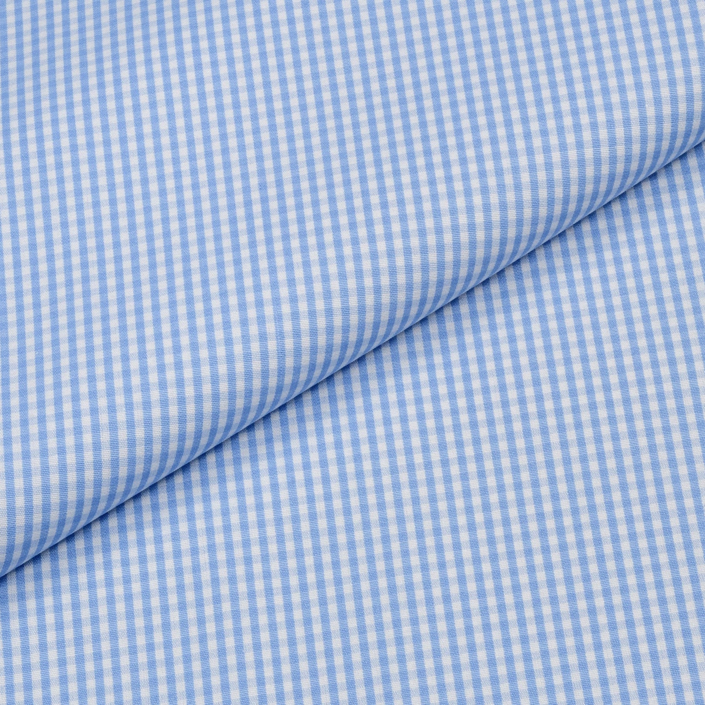 Boeing Popeline Blue Gingham Custom Cotton Shirt MSC2696 - Yeossal & Co
