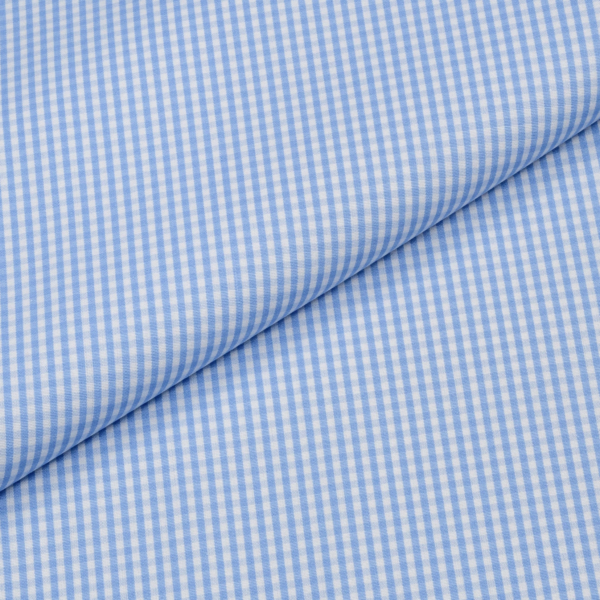 Boeing Popeline Blue Gingham Custom Cotton Shirt MSC2696 - Yeossal & Co