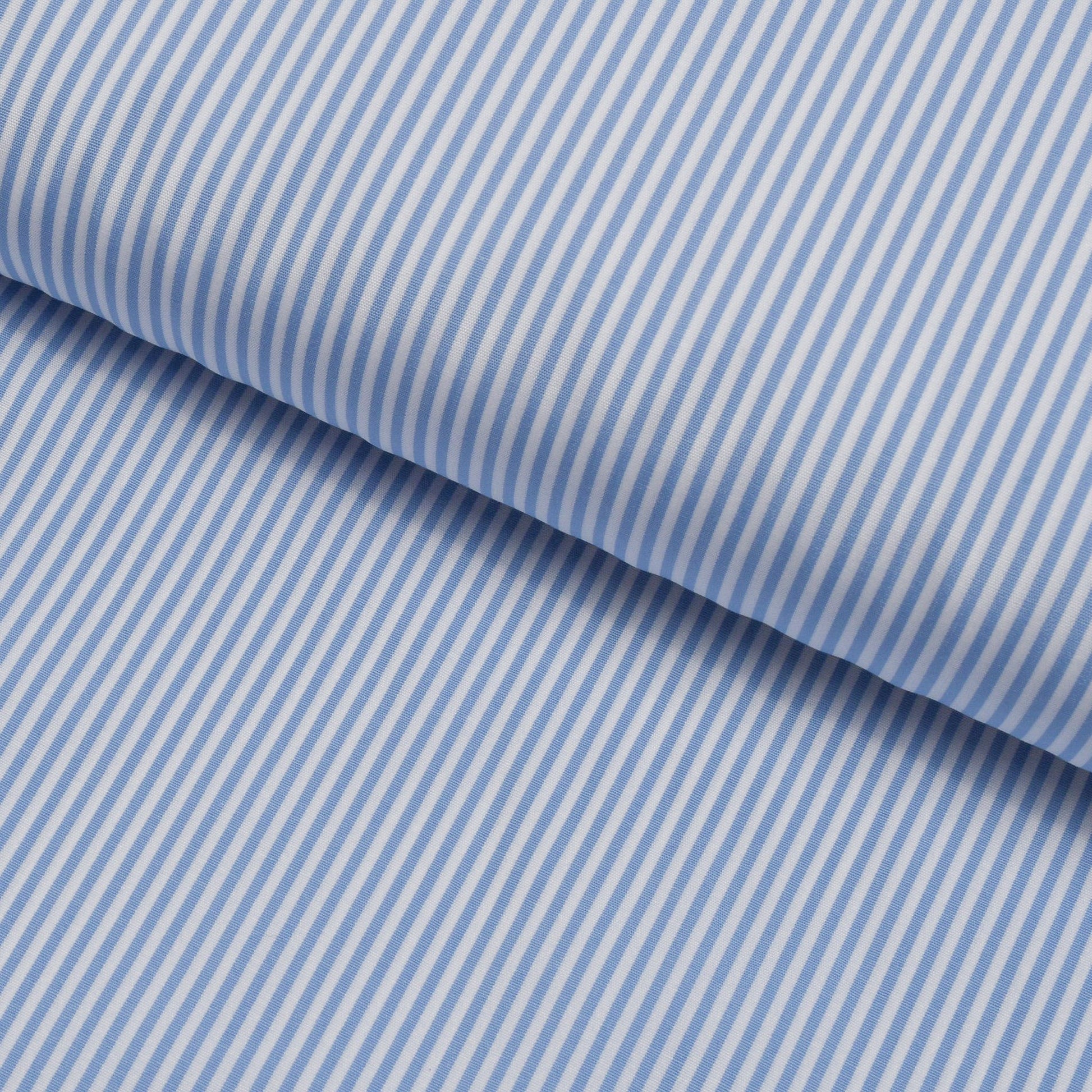 Boeing Popeline Blue Stripes Custom Cotton Shirt MFC0511 - Yeossal & Co
