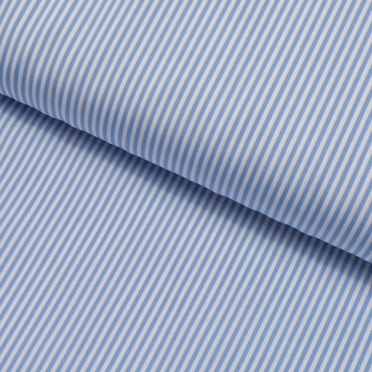 Boeing Popeline Blue Stripes Custom Cotton Shirt MFC0511 - Yeossal & Co