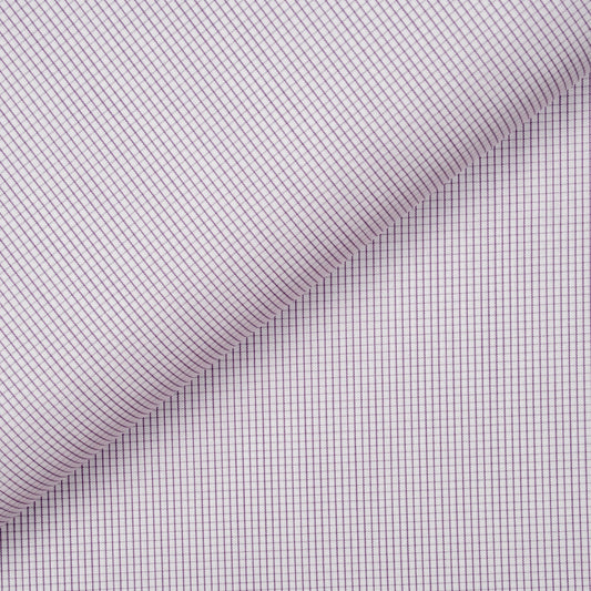 Boeing Popeline Purple Small Checks Custom Cotton Shirt MFC0502 - Yeossal & Co