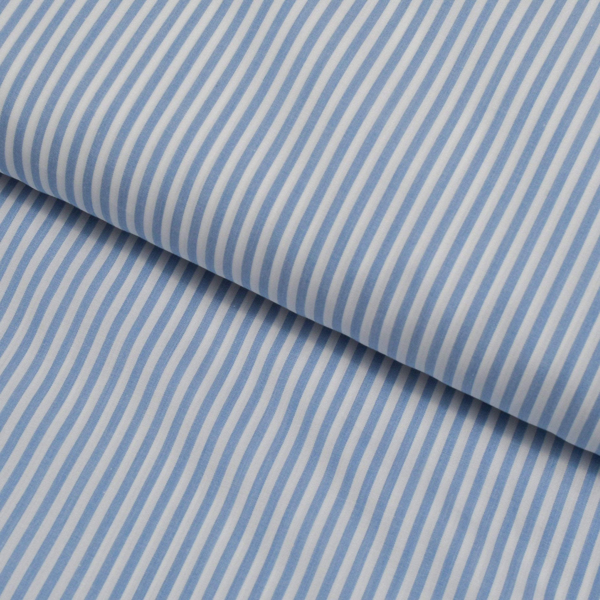Breath Melange Zephir Blue Stripes Custom Cotton Shirt MFC0537 - Yeossal & Co