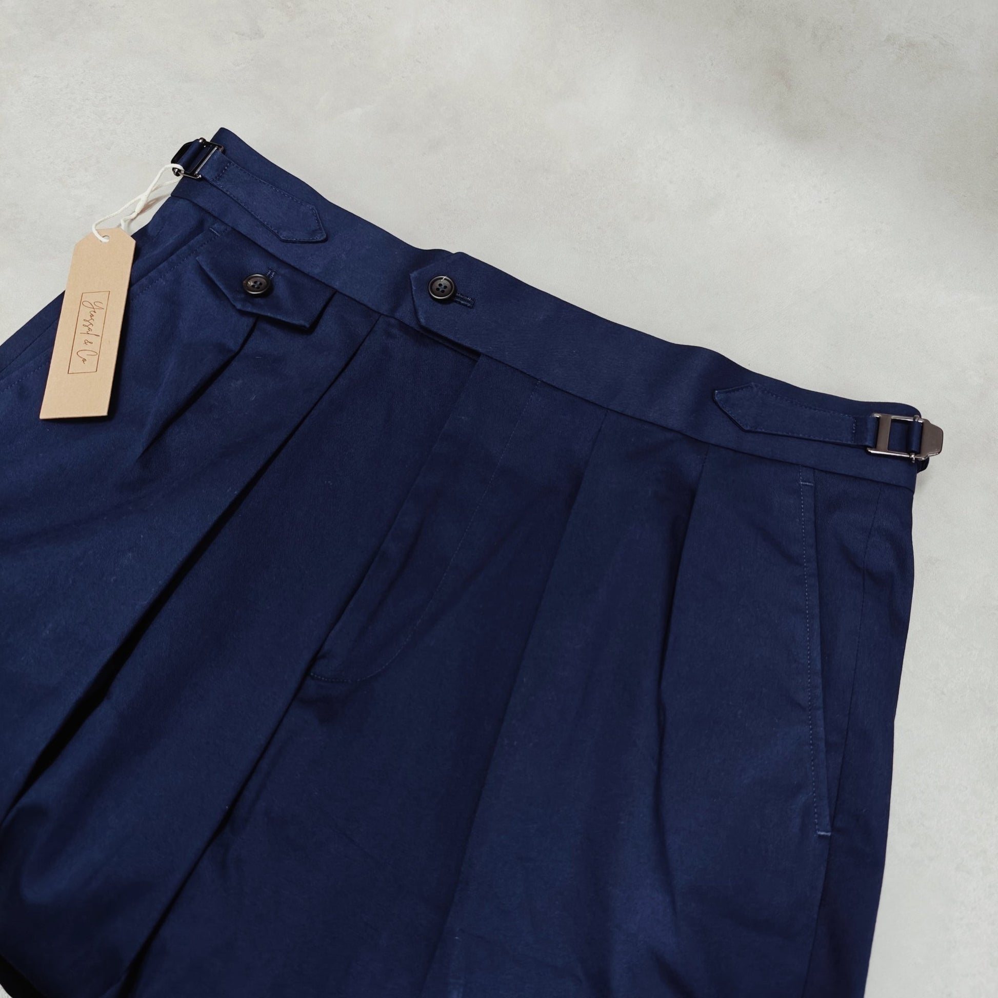 Brezza Navy Twill Stretch - Cotton Trousers - ST141 - Yeossal & Co