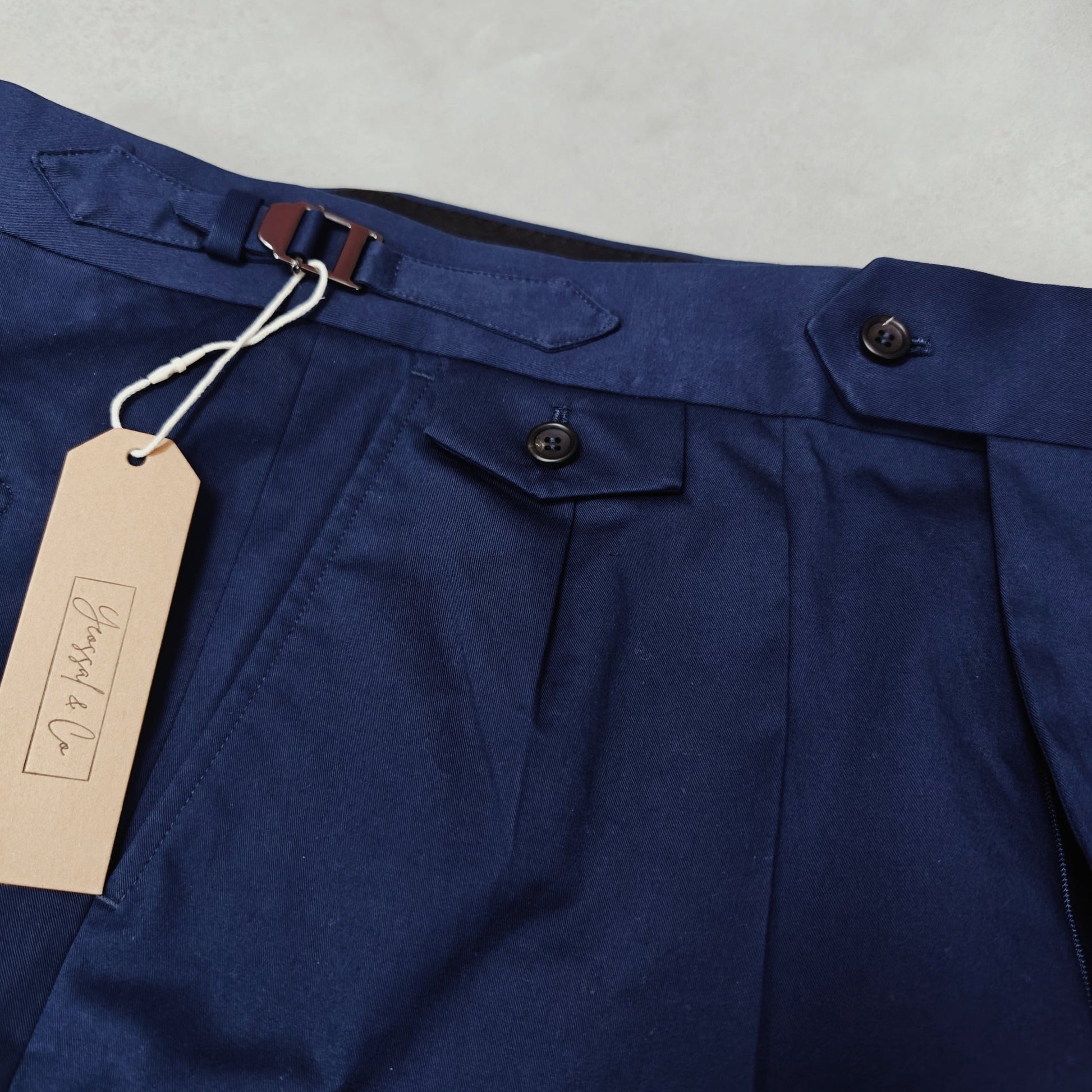 Brezza Navy Twill Stretch - Cotton Trousers - ST141 - Yeossal & Co