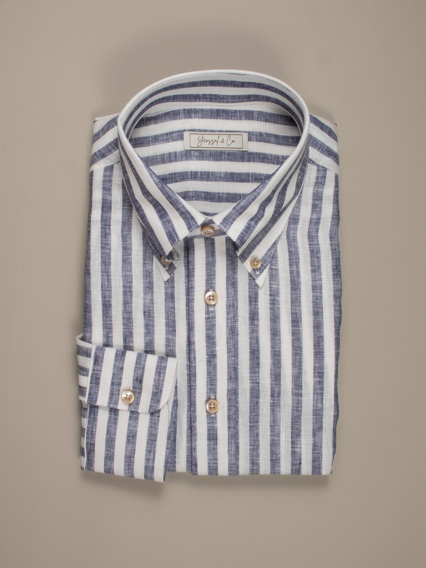 Carlo Bassetti Flash Striped Linen Shirt MSL1742 - Yeossal & Co