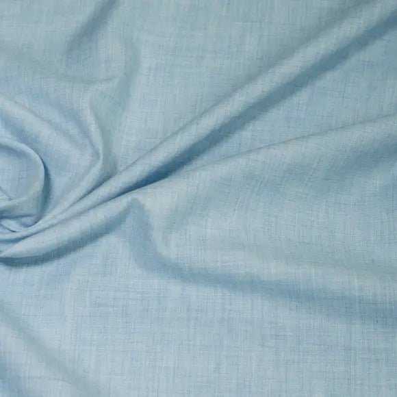 Cashmerello Light Medium Blue Twill Solid Plain 2 Custom Shirt 8870.7901.2128 - Yeossal