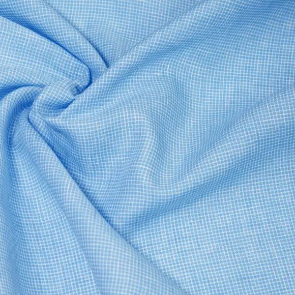 Centolino Medium Blue Poplin Check Custom Shirt 7156.9250.400 - Yeossal