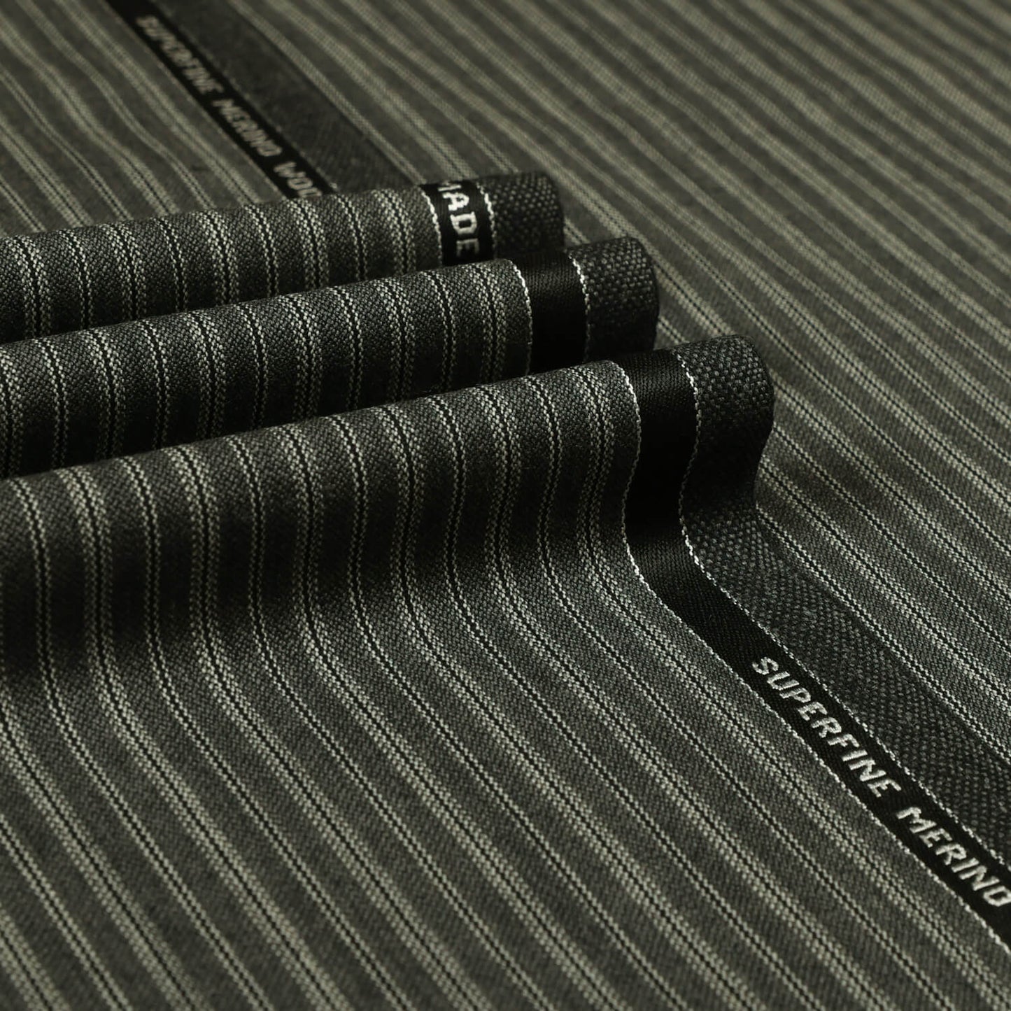 British Classic Charcoal/White Bold Stripes Custom Wool Trousers MUW4398