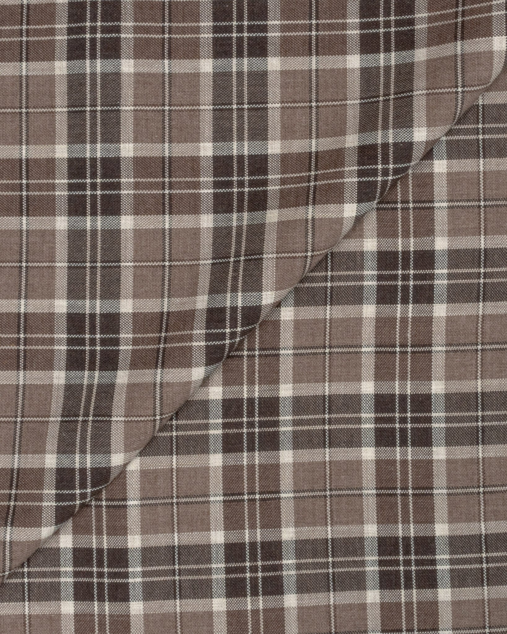 Exeter Panama Melange Stone/Brown Cotton Shirt MSC3289 - Yeossal & Co