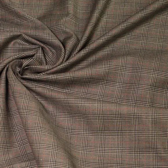 Flanello Junior Brown Twill Check Custom Shirt 8608.8873.672 - Yeossal