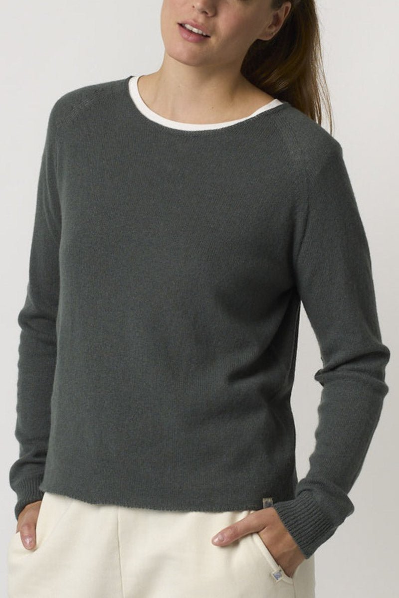 Good Basics Women's Crew Neck Pullover, Relaxed Fit - Yeossal & Co