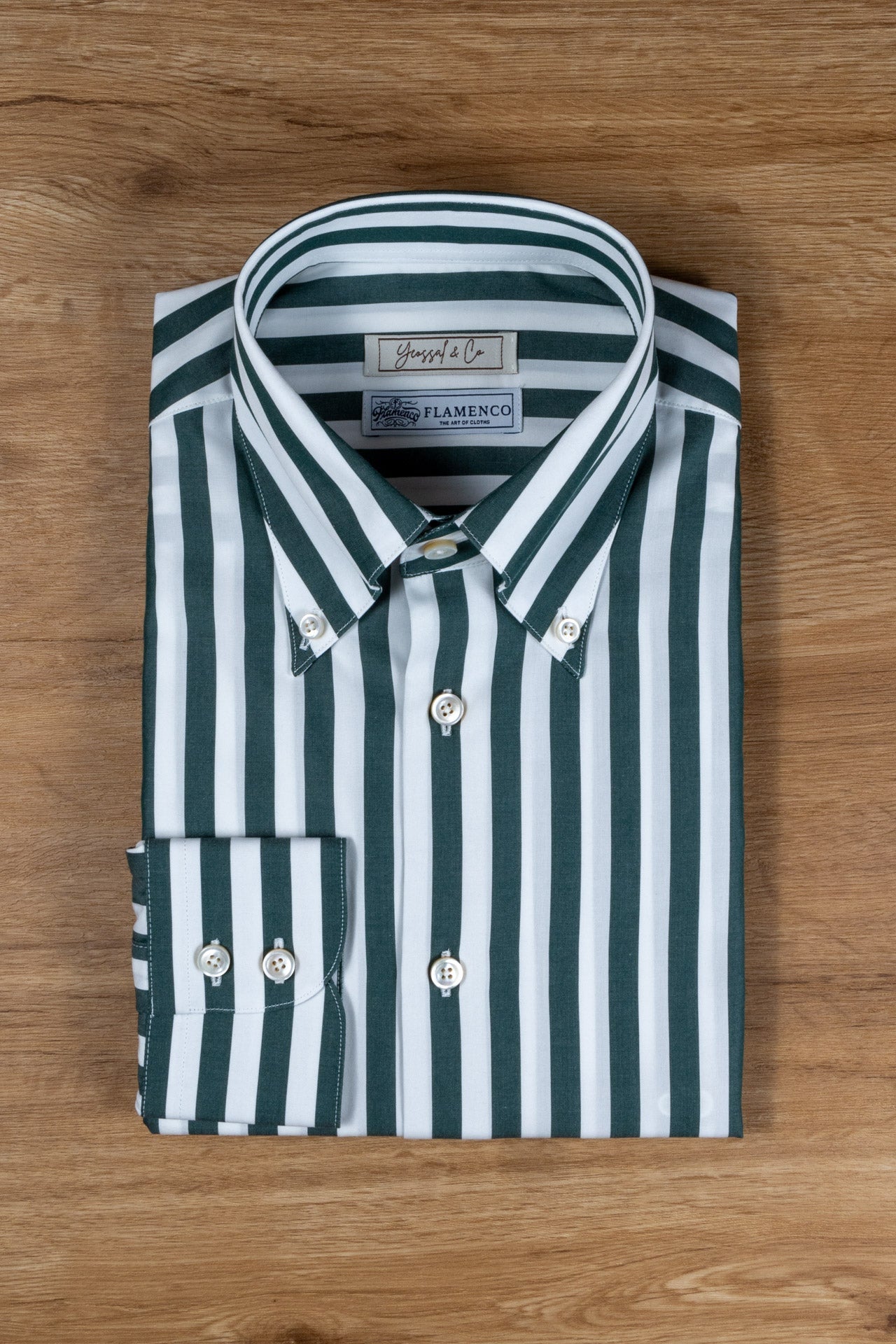 Green Stripe MGC1448 Shirt Cotton MG - Yeossal & Co