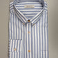 Havana Blue Stripe Cotton - Linen Shirt - Yeossal & Co