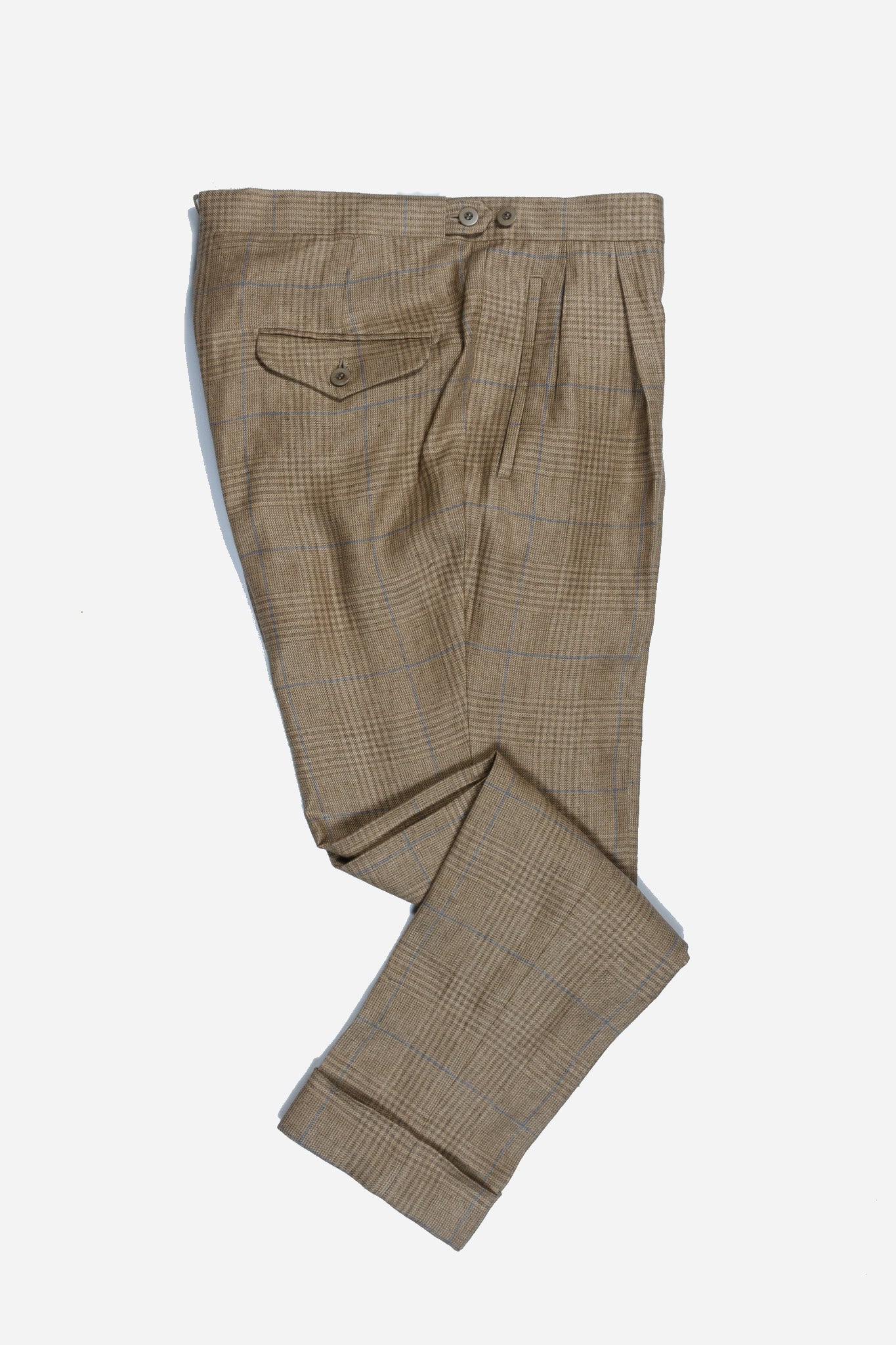 Heures bleues Sable chaud Linen Trousers, MTO - Yeossal & Co